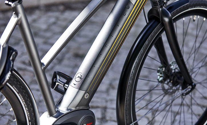 Batterij van elektrische fiets close-up